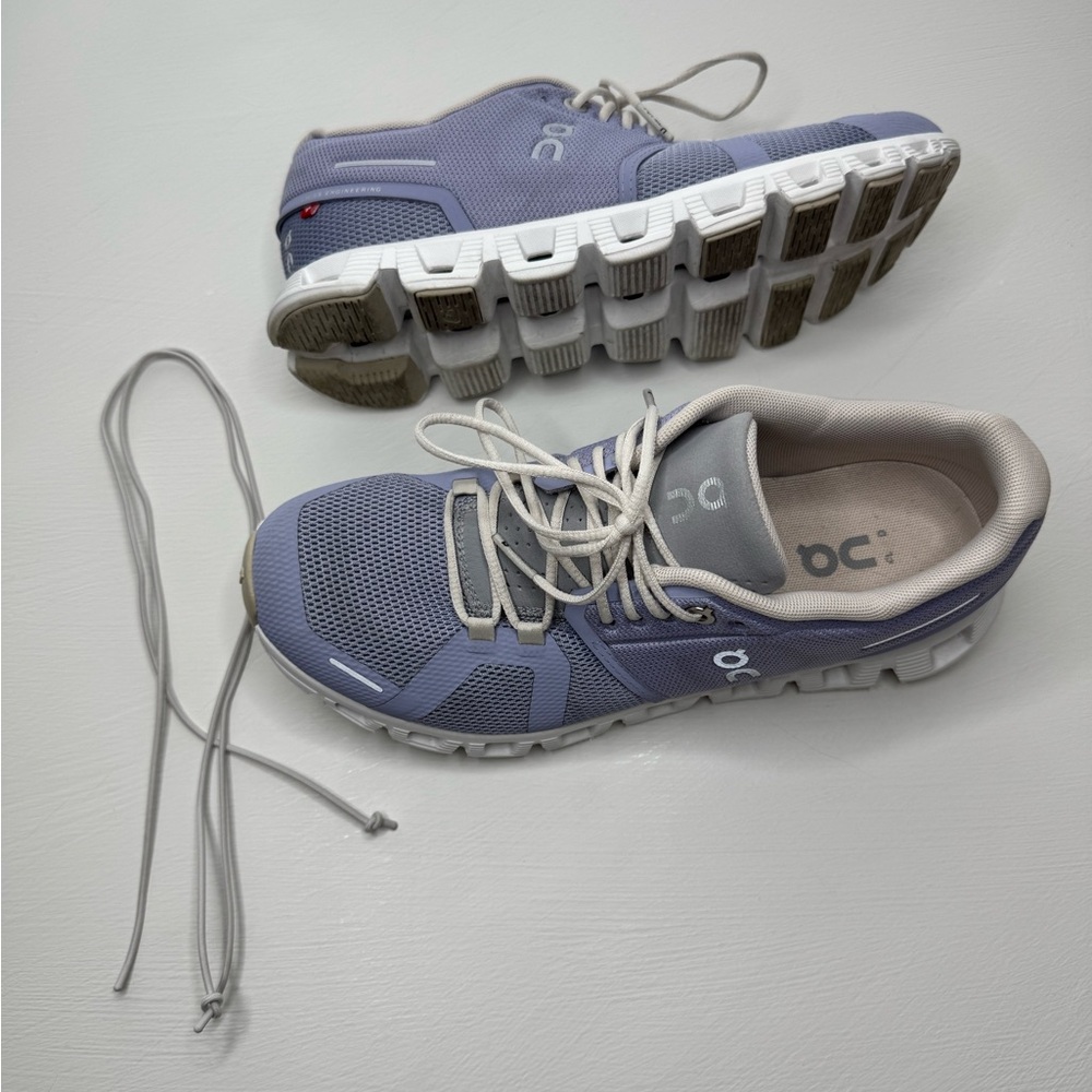 On Cloud Women's Athletic Shoes in Purple and White - Picture 7 of 7